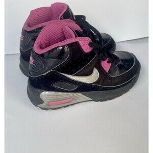 Girls Nike Air Max 90 Boots High Top Sneakers PINK Black Toddler -Size 10c